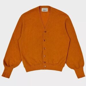 Arnold Palmer Men's Orange Cardigan 1960s Sweater